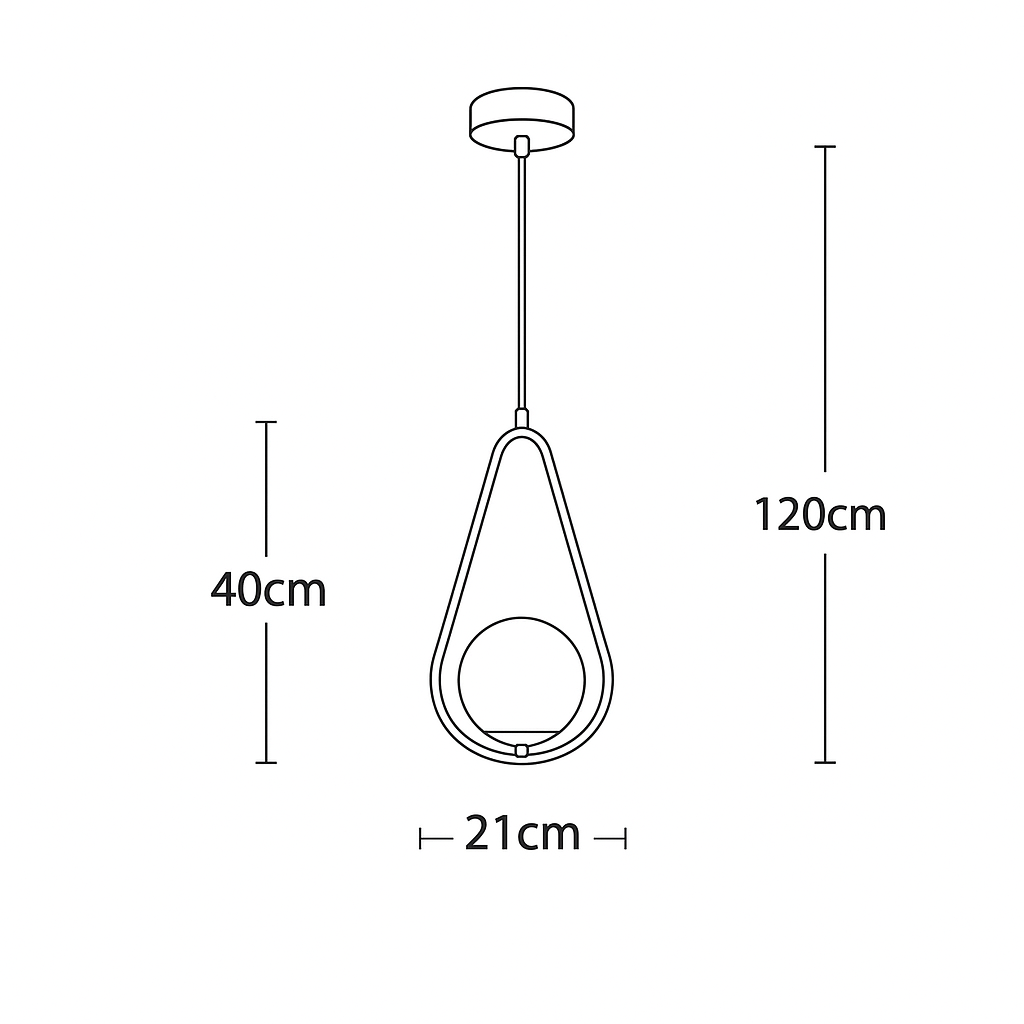 lampadario a sospensione universo a27 g9 oro con sfera opalina - dettaglio 2