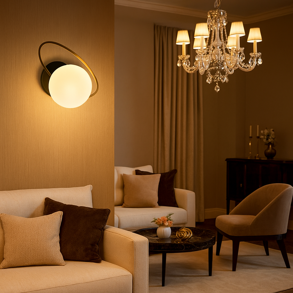 applique da interno universo aq58 g9 nero e oro 24 cm