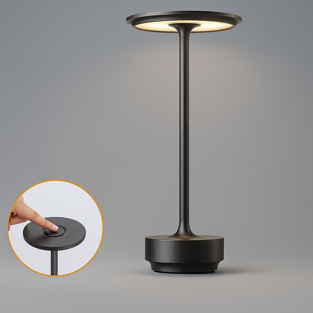 lampada da tavolo led ricaricabile universo 3 color d38-n3c 3w nera - dettaglio 2