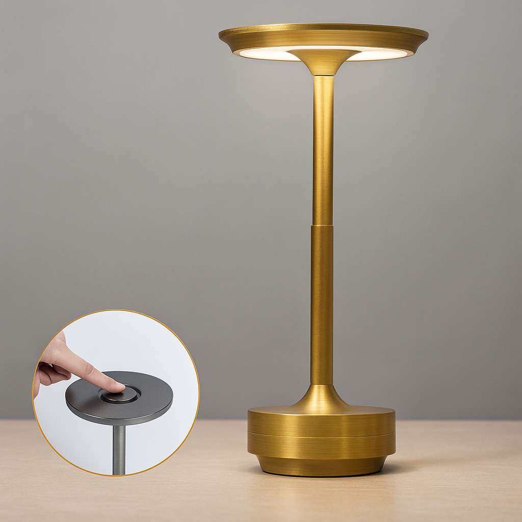 lampada da tavolo ricaricabile universo 3 color d38-o3c oro 3w cct - dettaglio 2
