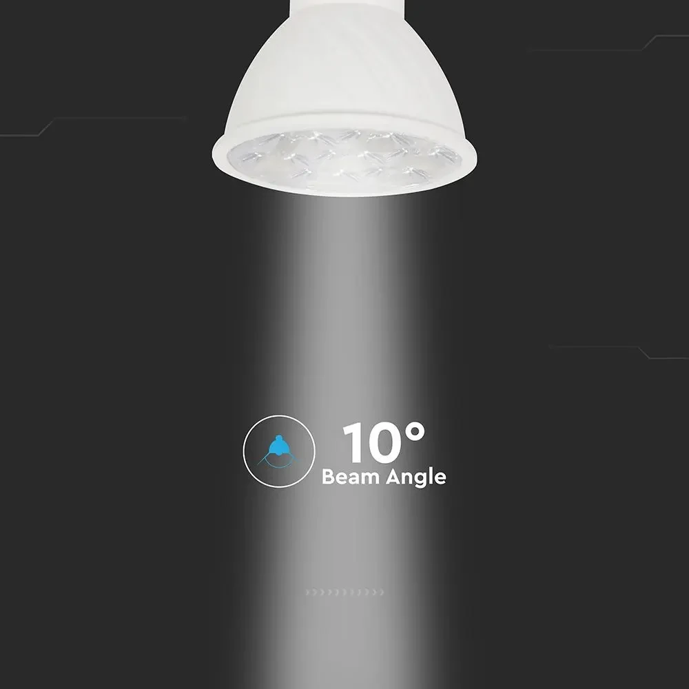lampadina led gu10 v-tac vt-249 6w 3000k fascio 10° - dettaglio 3