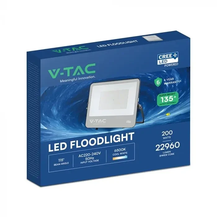 faro led slim v-tac vt-44201 cree 200w 6500k ip65 - dettaglio 2