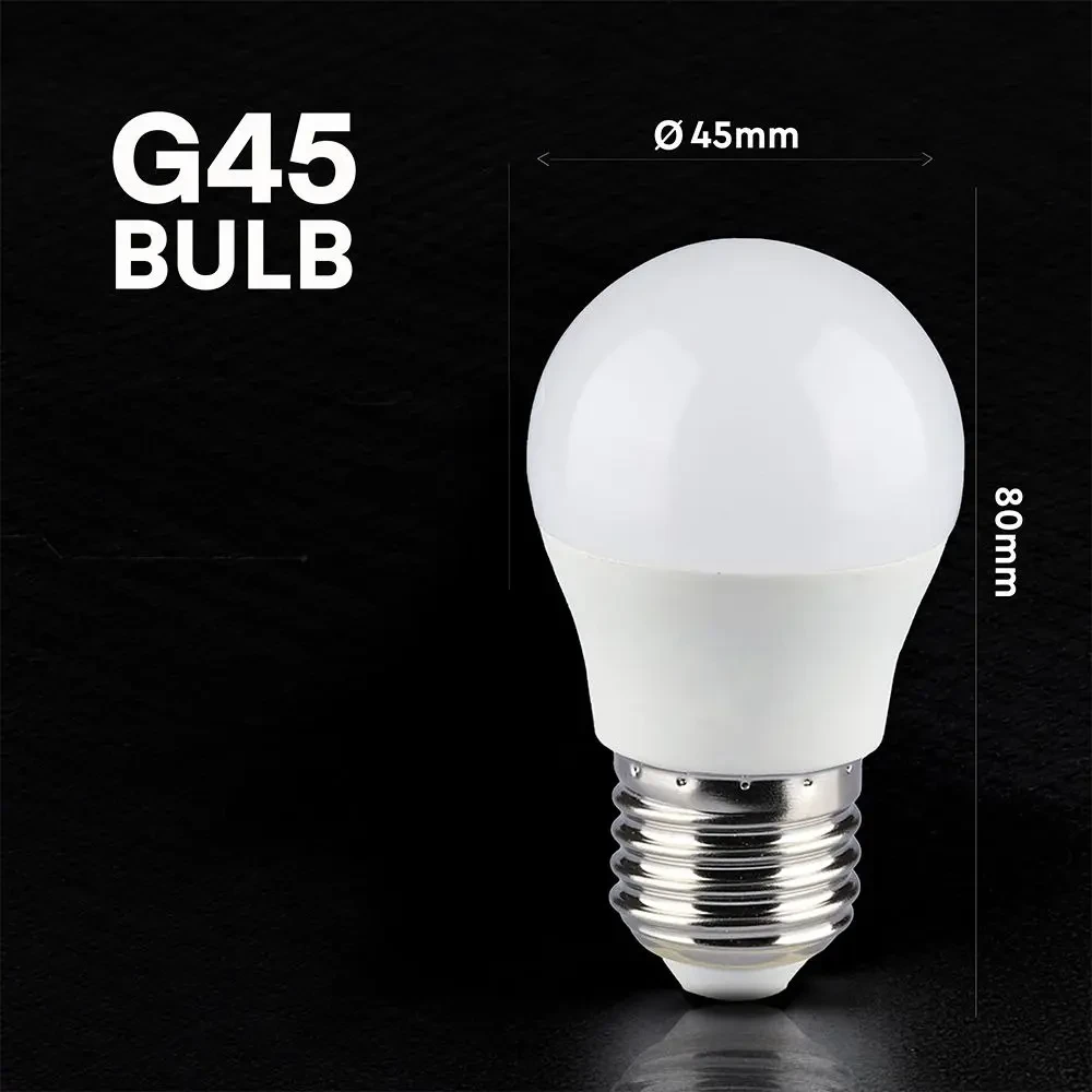 lampadina led v-tac vt-290 e27 g45 6,5w 3000k luce calda - dettaglio 3