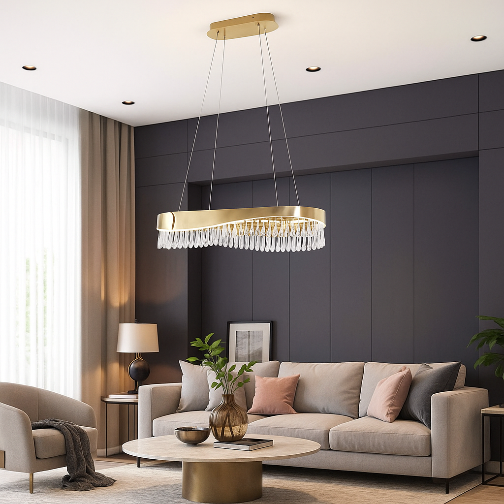 Lampadari | lampadario led 45w bianco moderno in cristallo | ATM ...