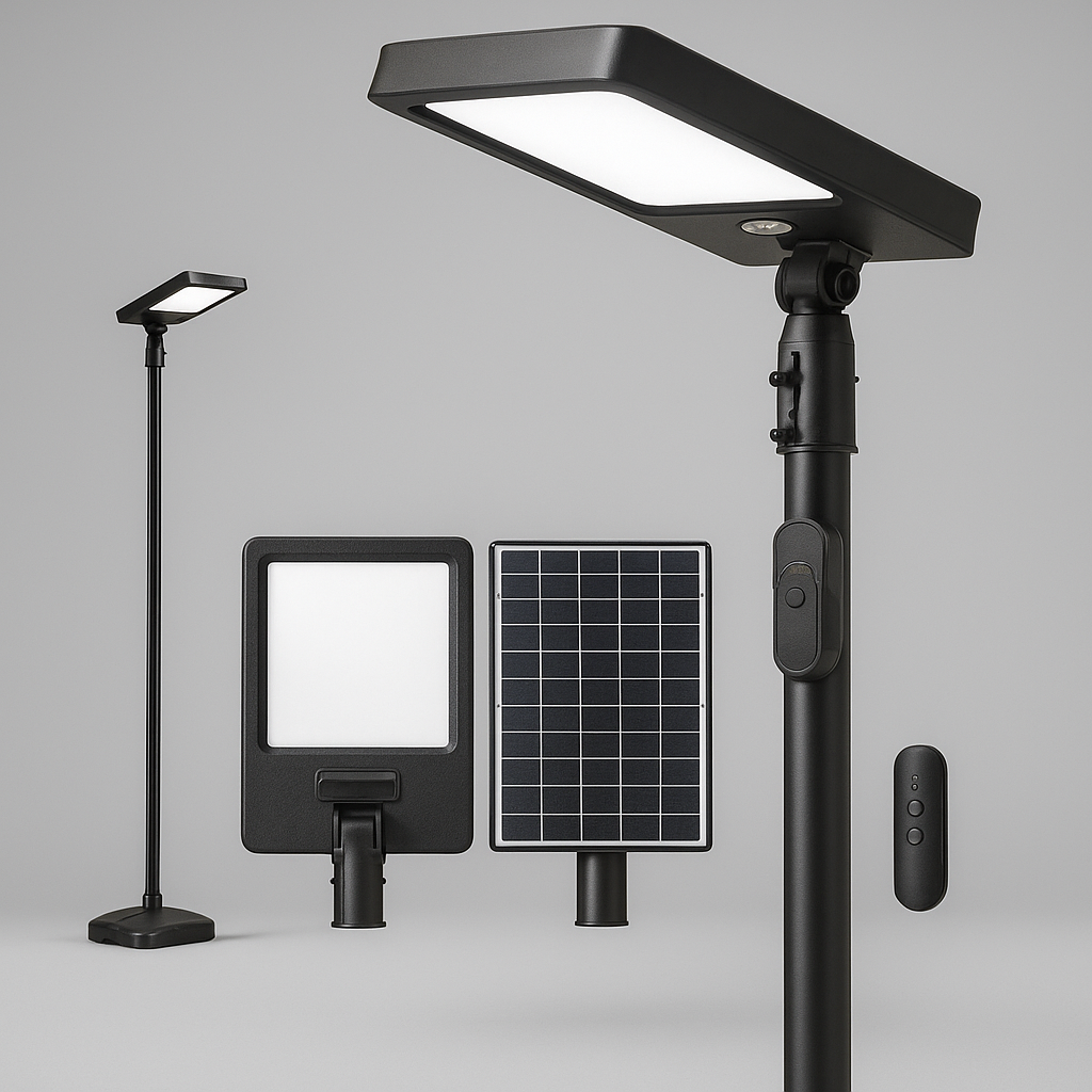 lampione solare universo 3 color zq-tg01-ss240w 240w cct con palo e telecomando - dettaglio 2