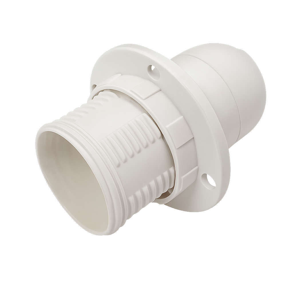 portalampada extrastar 6e1462sw e14 termoplastico bianco semifilettato