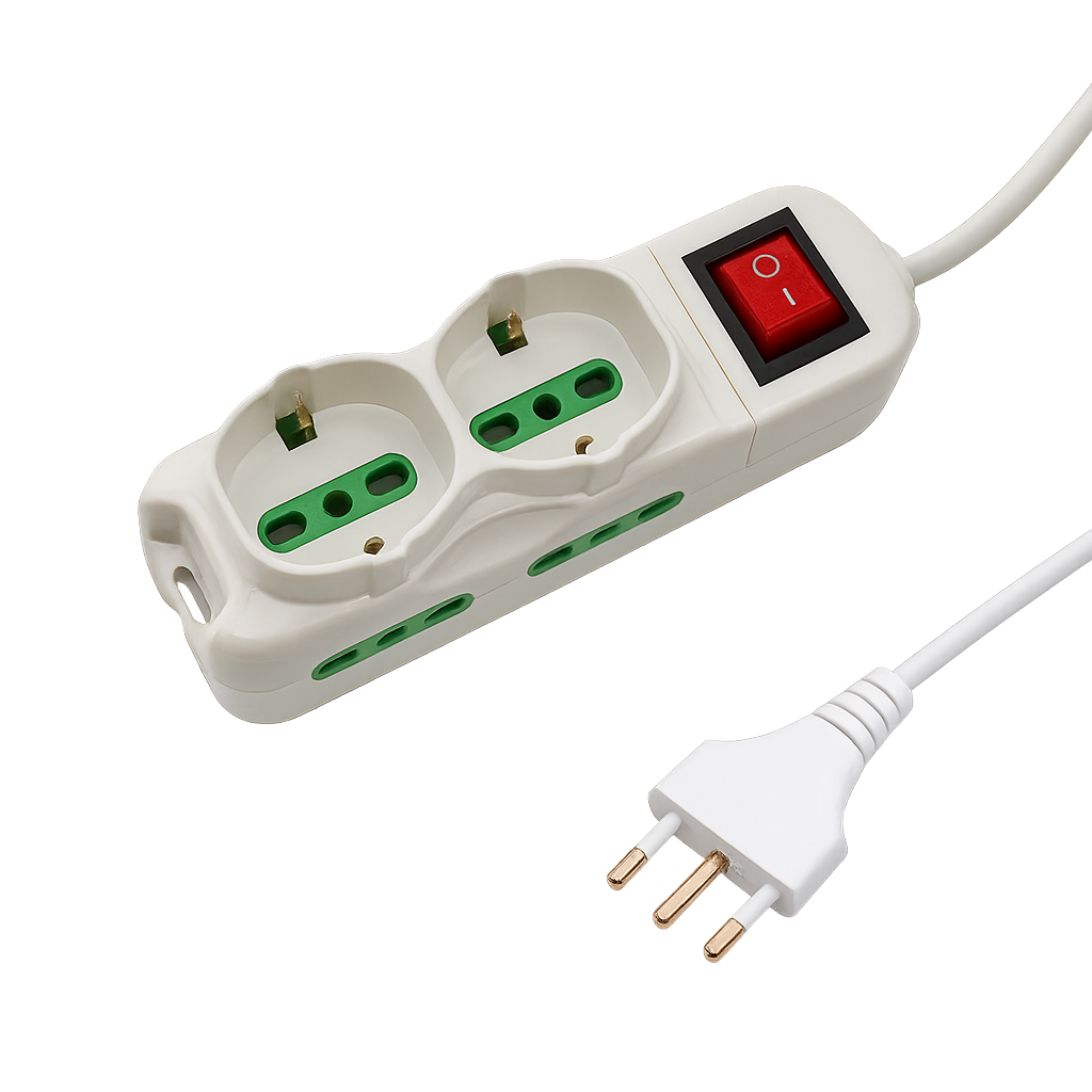 multipresa extrastar c-x203073-3m 4 posti universali con interruttore e cavo 3 m