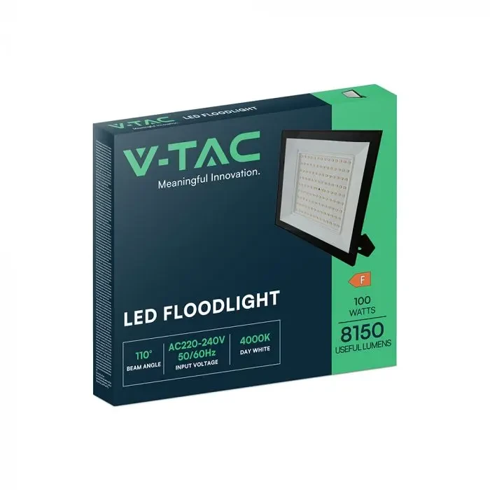 faro led v-tac vt-44109-b 100w 4000k nero ip65 - dettaglio 2