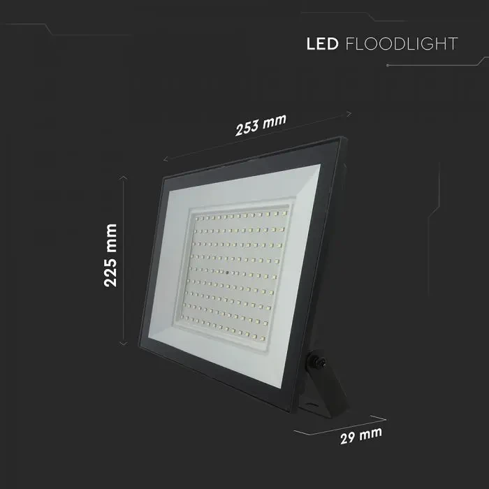 faro led v-tac vt-44109-b 100w 4000k nero ip65 - dettaglio 3