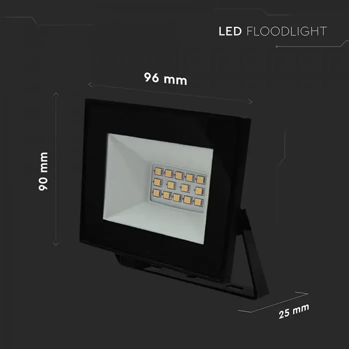 faro led v-tac vt-44012 10w nero 4000k ip65 - dettaglio 3