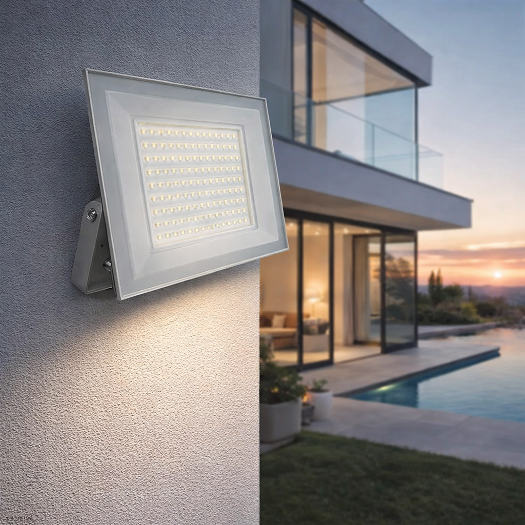 faro led da esterno v-tac vt-44109 100w 3000k ip65 nero