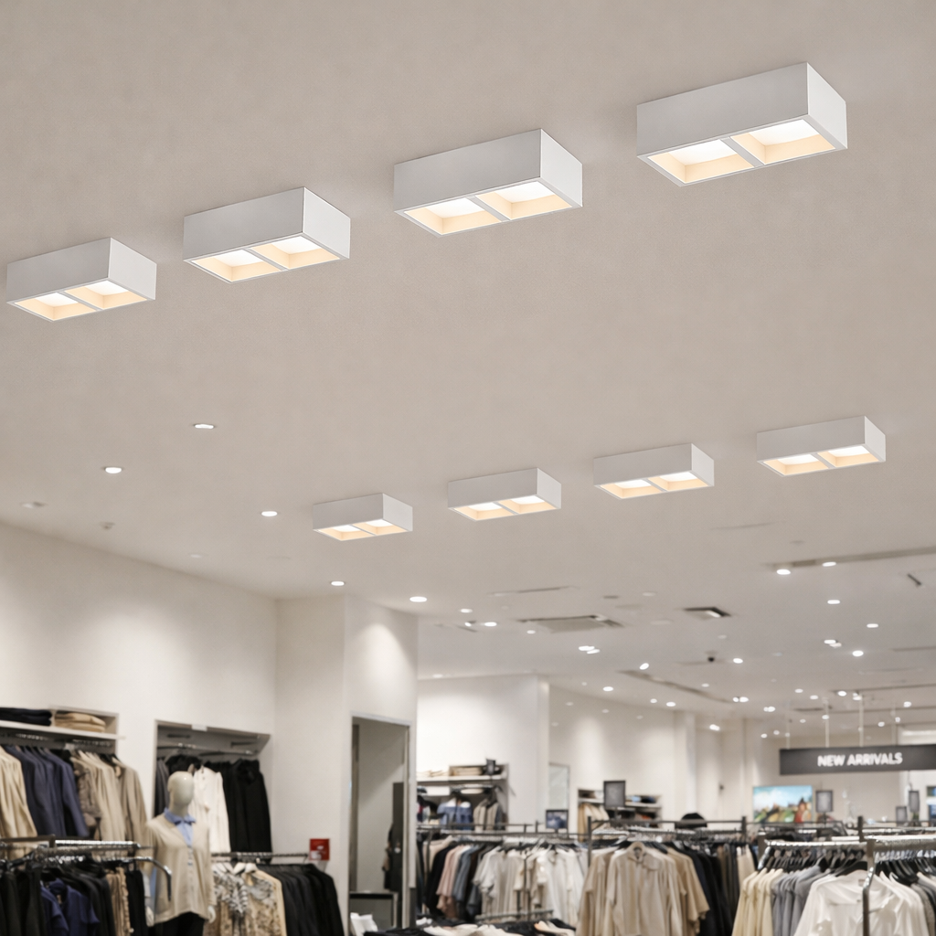 faretto in gesso universo 3 color gs-c38-2 doppio gx53 con lampadine 10w incluse - dettaglio 2