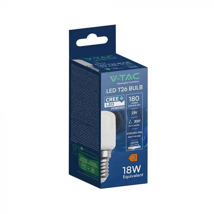 lampadina led v-tac vt-202 e14 2w t26 6500k 180 lm - dettaglio 2