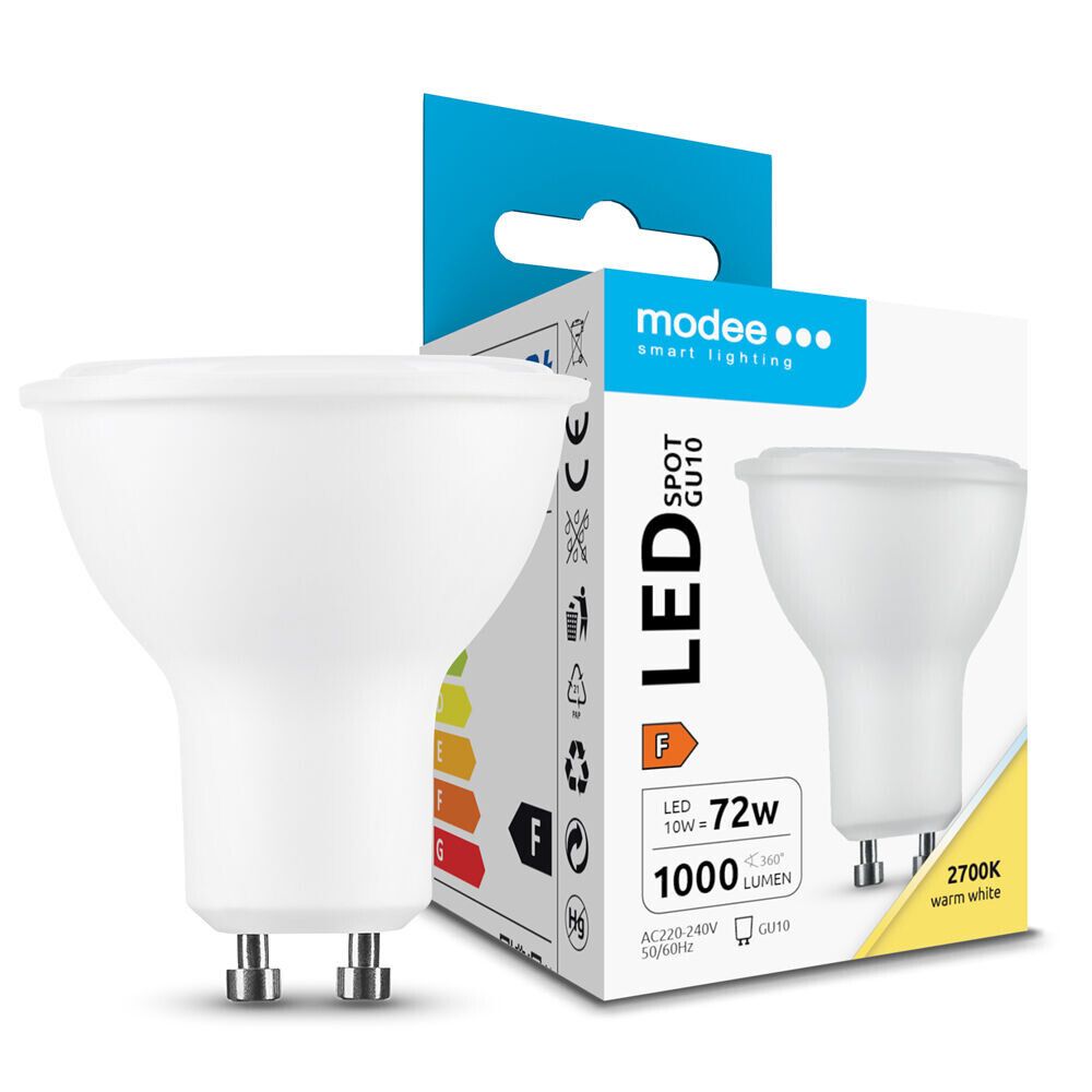 lampadina led gu10 modee ml-gu10p2700k10wn 10w 1000 lm 2700k - dettaglio 2