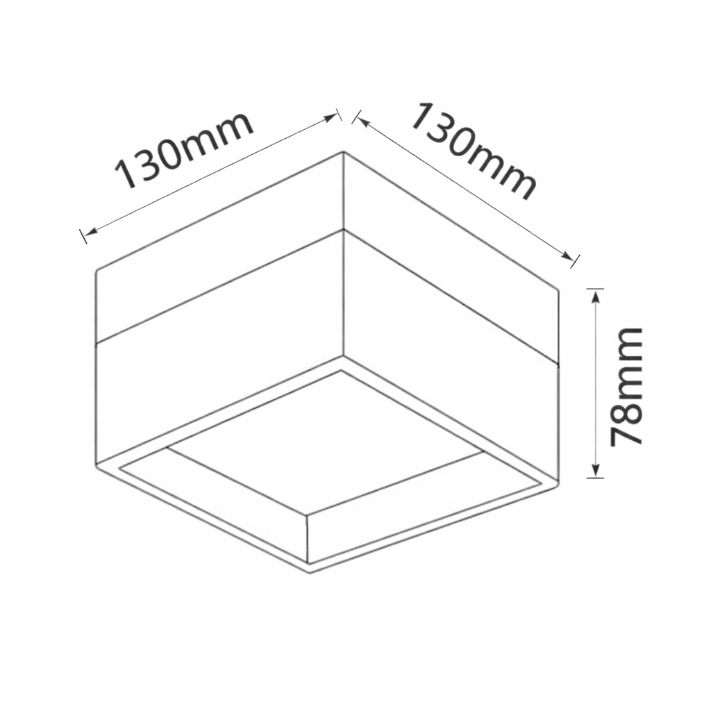 plafoniera led quadrata universo 3 color bl130-b3c 9w ip65 cct - dettaglio 3