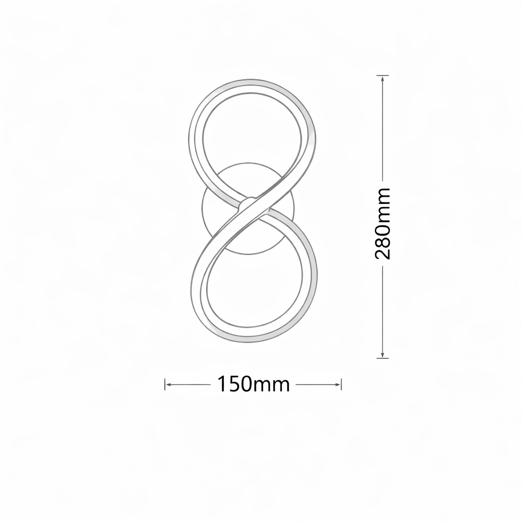 applique led universo aq33-b3c 10w cct forma infinito bianca - dettaglio 2