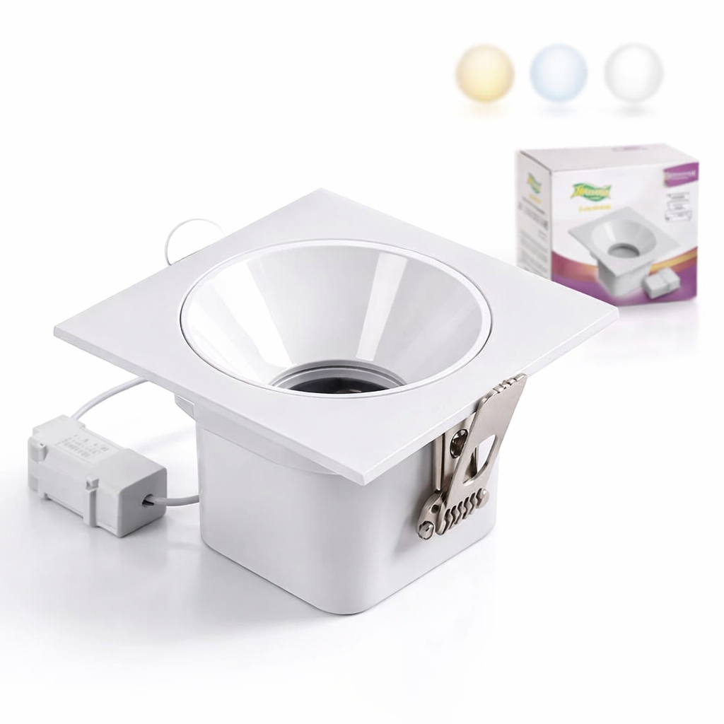 faretto led quadrato da incasso grifi 3 colori et-21656 18w cct