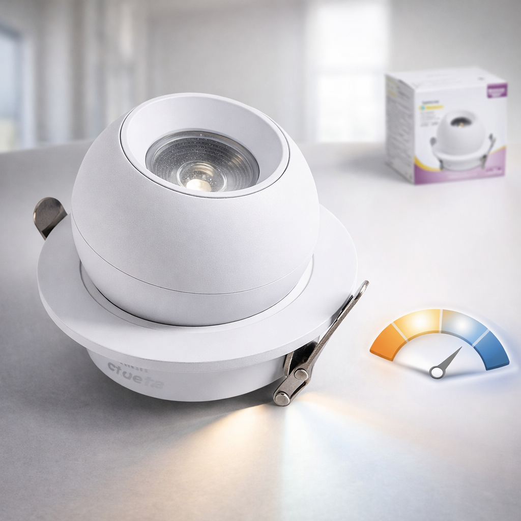 faretto led da incasso orientabile grifi 3 colori et-21659 12w cct selezionabile