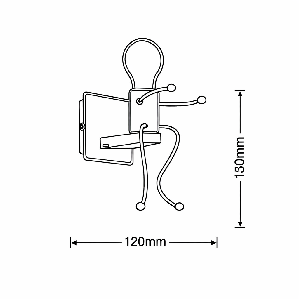 applique da interno universo aq51-b e27 omino decorativo bianco - dettaglio 3