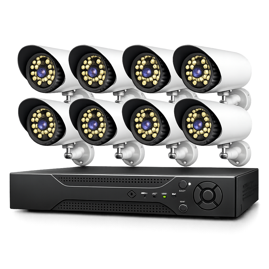 kit videosorveglianza ahd jorthan 6145ahd-p8 8 canali con 8 telecamere