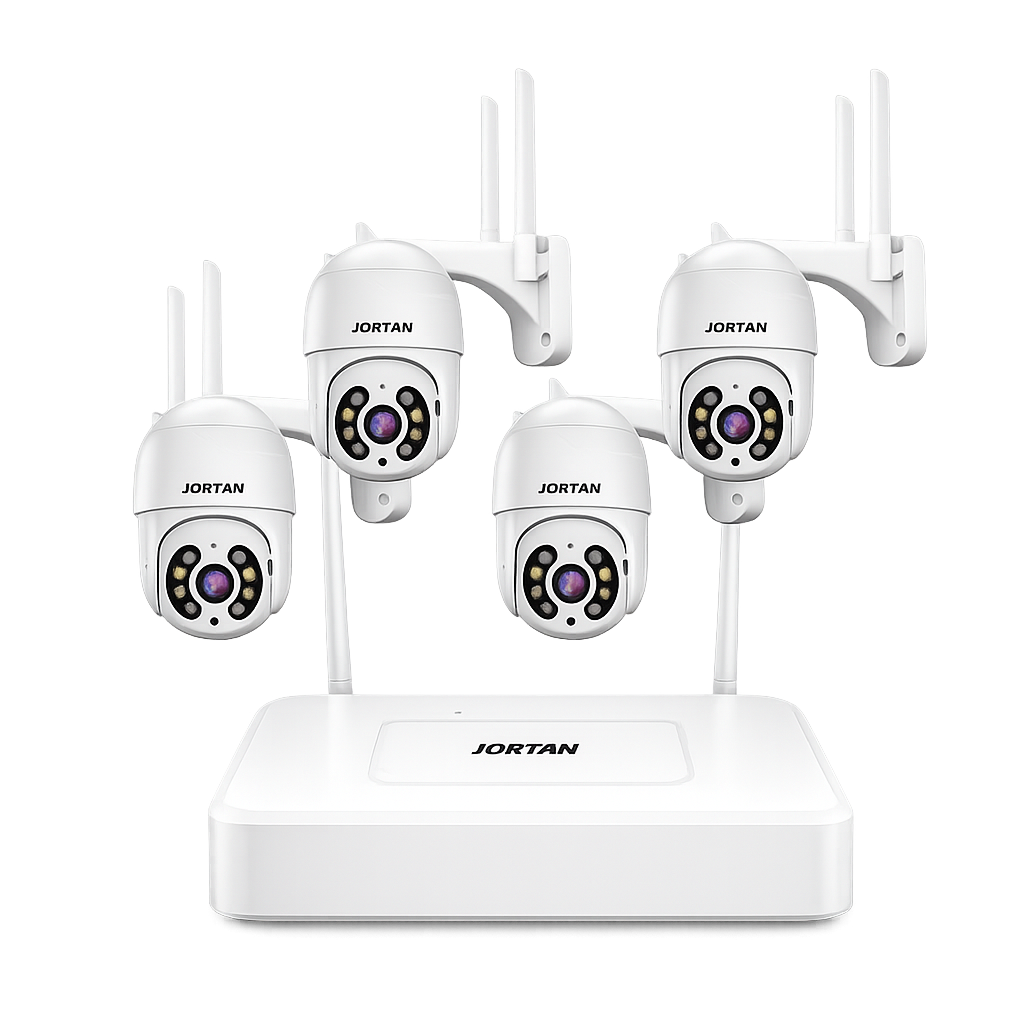 kit videosorveglianza wifi jorthan jt-8276-4p con 4 telecamere ip 1080p