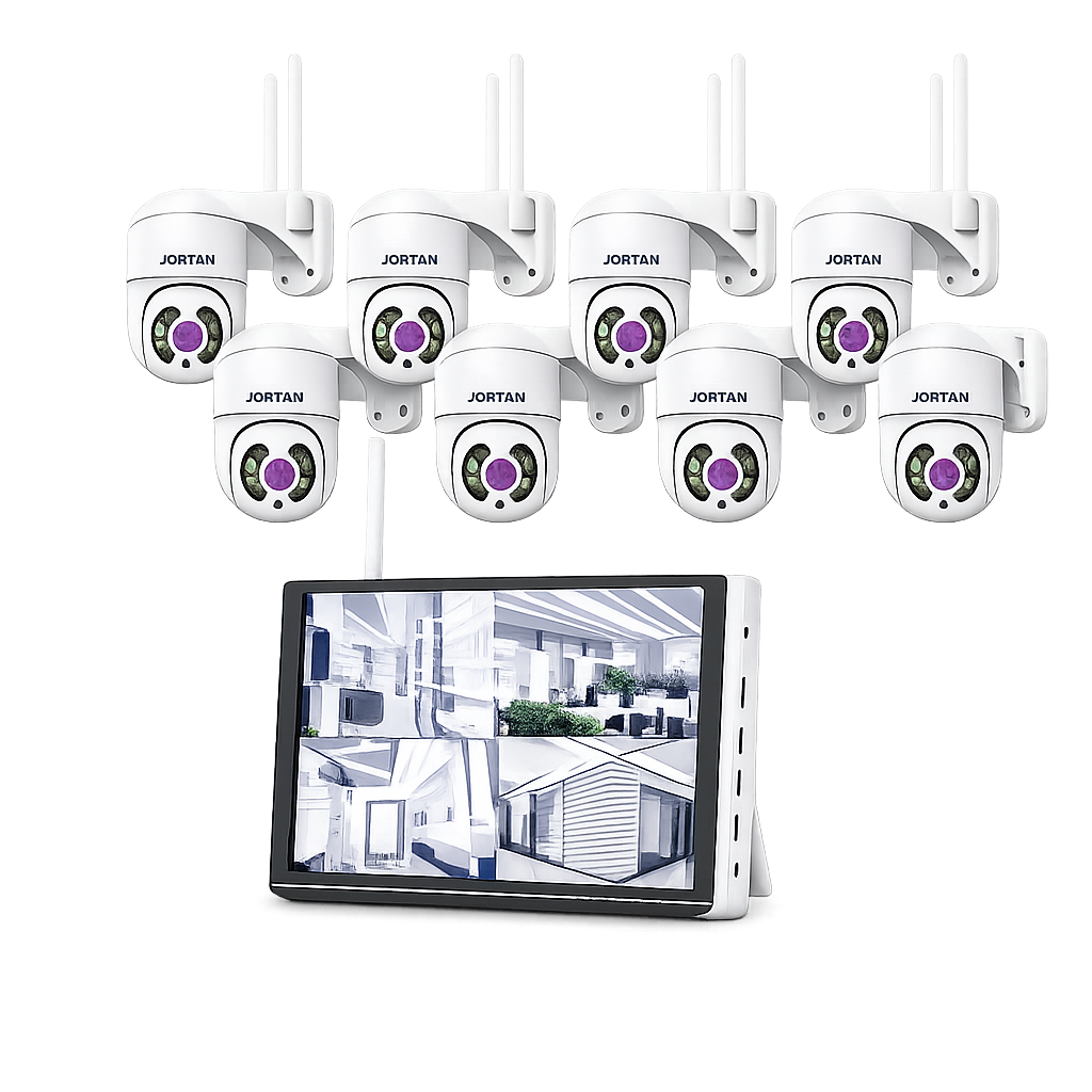 kit videosorveglianza wifi jorthan jt-8276pro-8 1080p con monitor nvr integrato