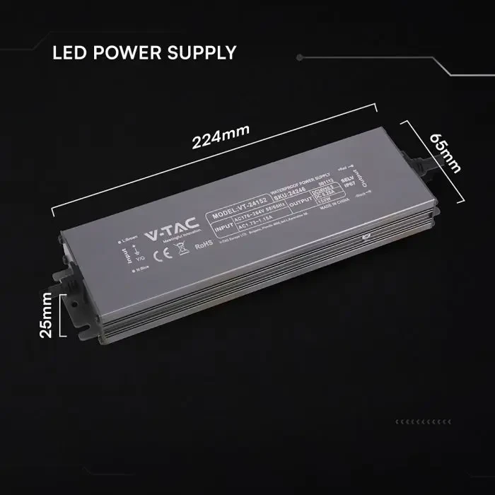 alimentatore led v-tac vt-24152 150w 24v ip67 - dettaglio 2