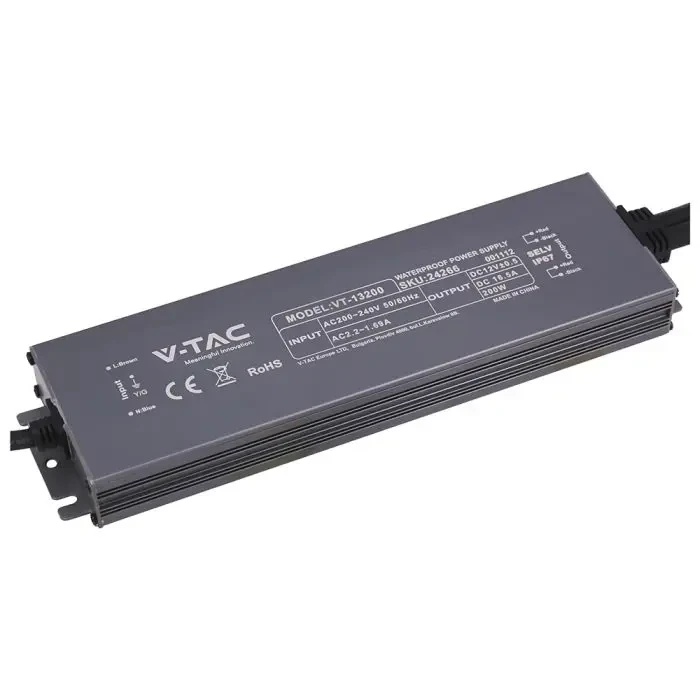 alimentatore led v-tac vt-13200 200w 12v 16,5a ip67