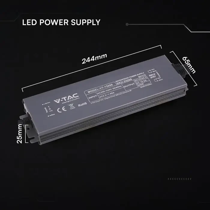 alimentatore led v-tac vt-13200 200w 12v 16,5a ip67 - dettaglio 2
