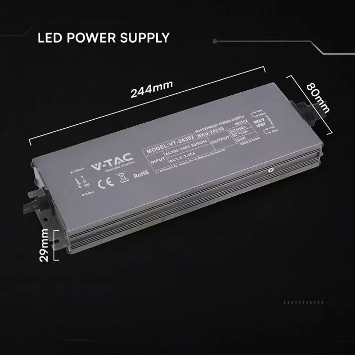 alimentatore led v-tac vt-24302 300w 24v 12,5a ip67 - dettaglio 2