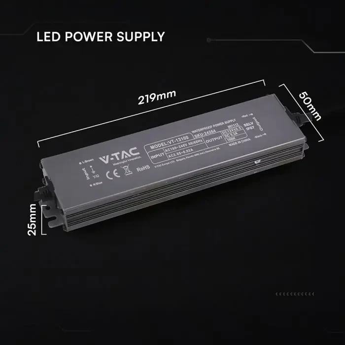 alimentatore led v-tac vt-13100 100w 12v 8,3a ip67 - dettaglio 2