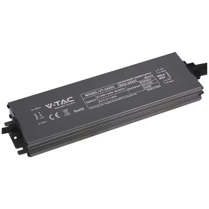 alimentatore led v-tac vt-24202 200w 24v 8,25a ip67