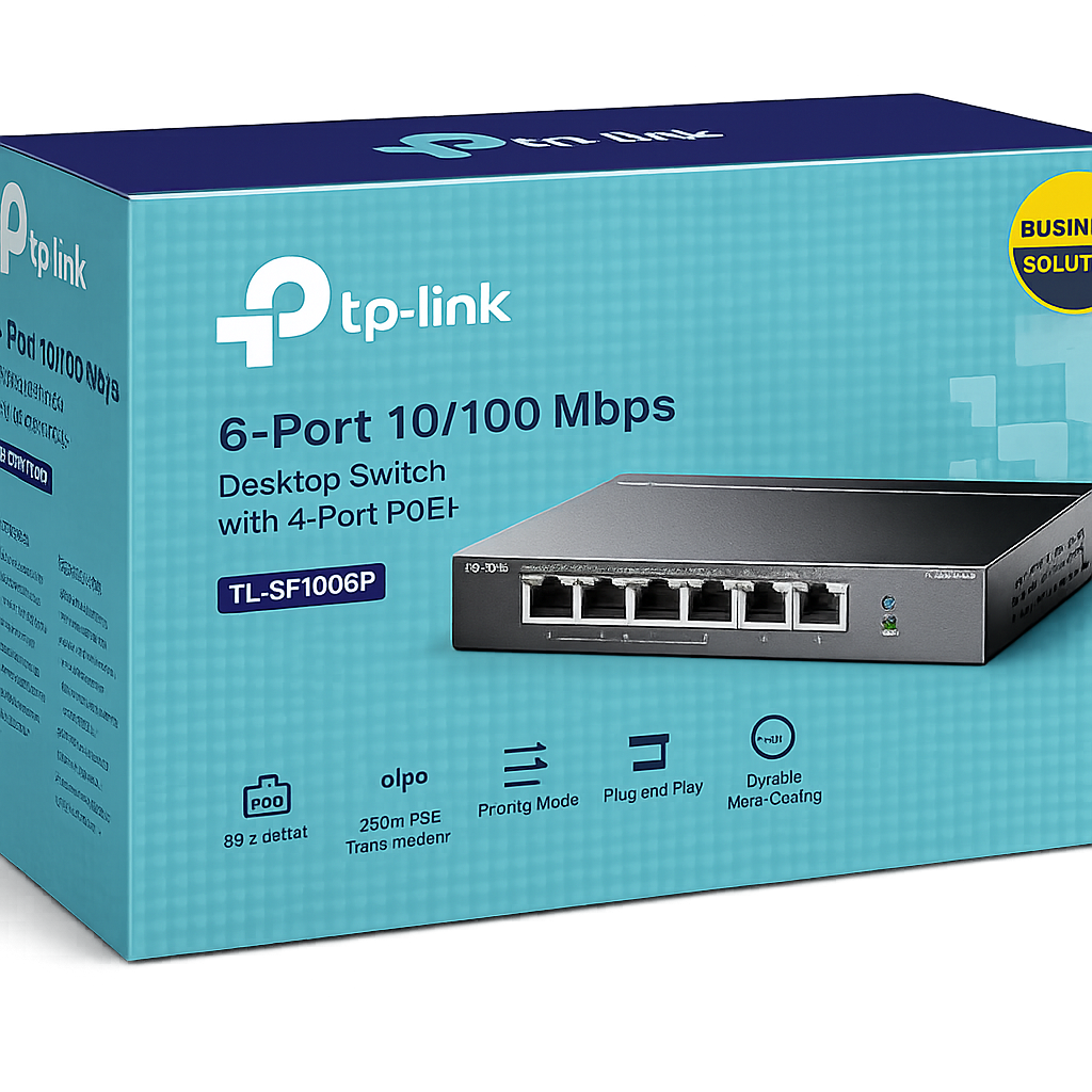 switch poe+ tp-link tl-sf1006p 6 porte 10/100 mbps 67 w