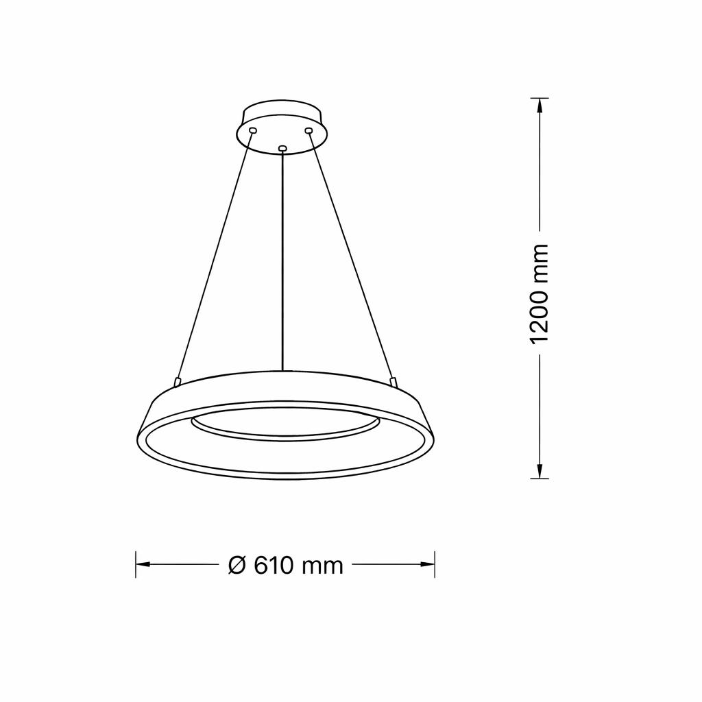 lampadario led a sospensione universo 3 color a71-n3c 43w cct nero - dettaglio 3