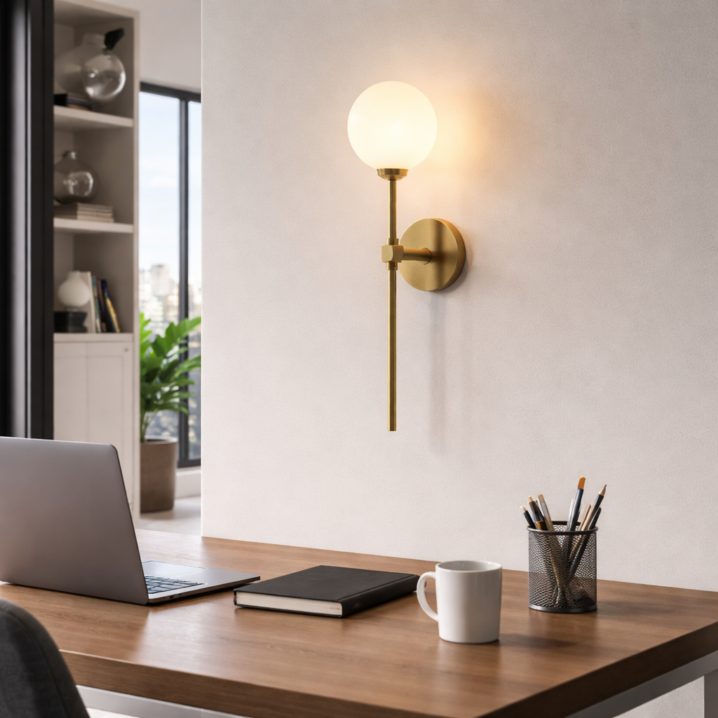 applique da interno universo aq43 g9 oro con diffusore sferico - dettaglio 2