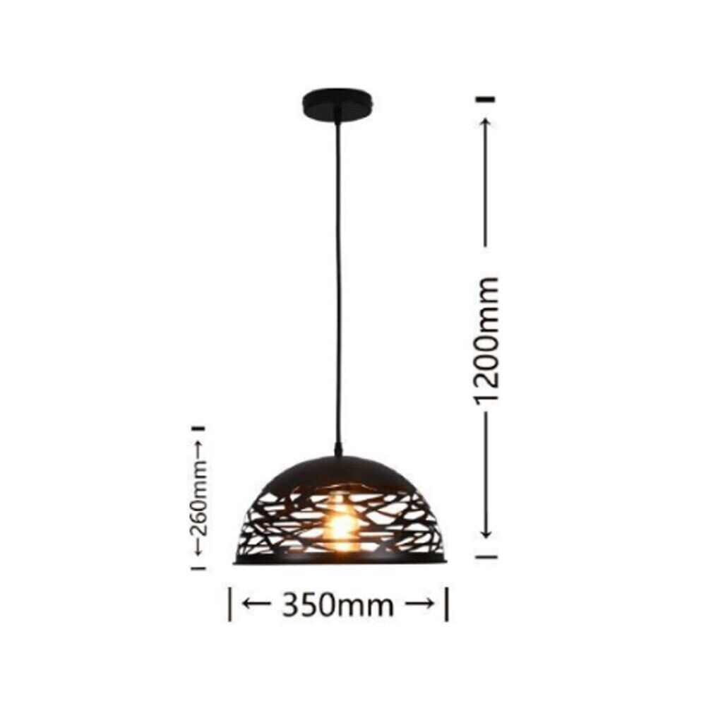 lampadario a sospensione universo a37-os e27 in metallo nero traforato - dettaglio 2