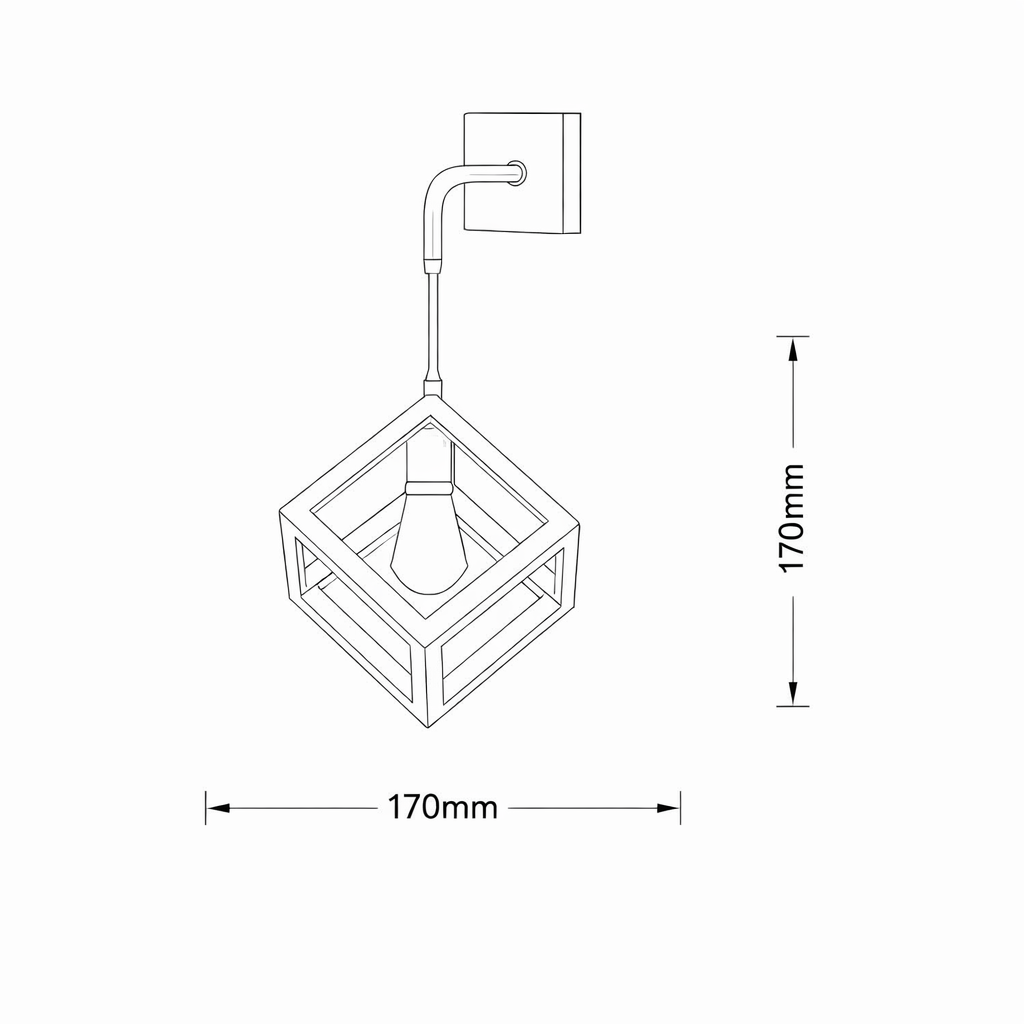 applique da muro universo aq52-b cubica bianca con attacco e27 - dettaglio 3