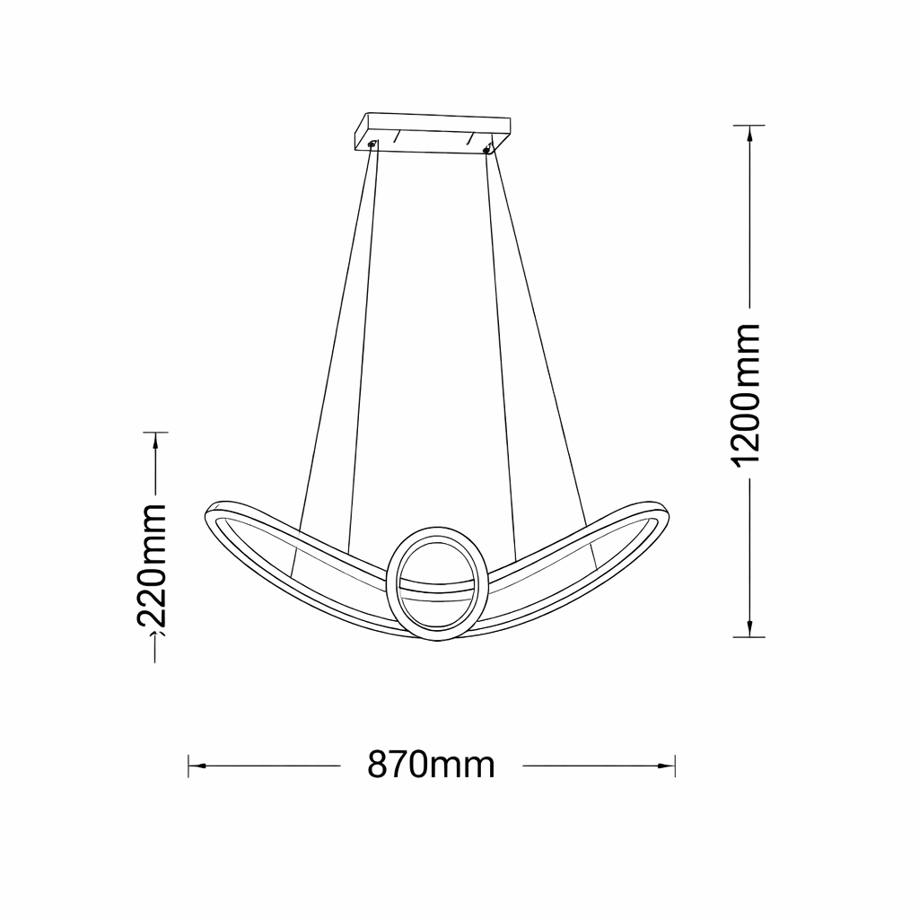 lampadario led a sospensione universo 3 color a07-a3c 38w cct - dettaglio 2