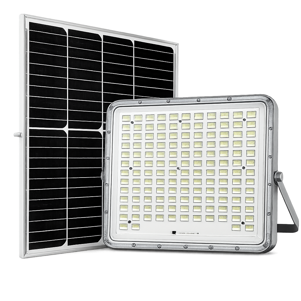 faro led solare grifi 1000w 6500k con pannello separato e telecomando