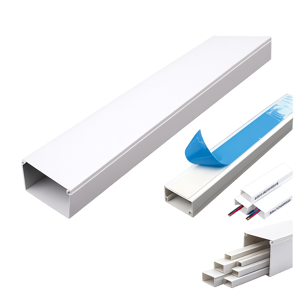 3 pz canalina passacavi grifi ca-31350 in pvc 60x40 mm adesiva bianca