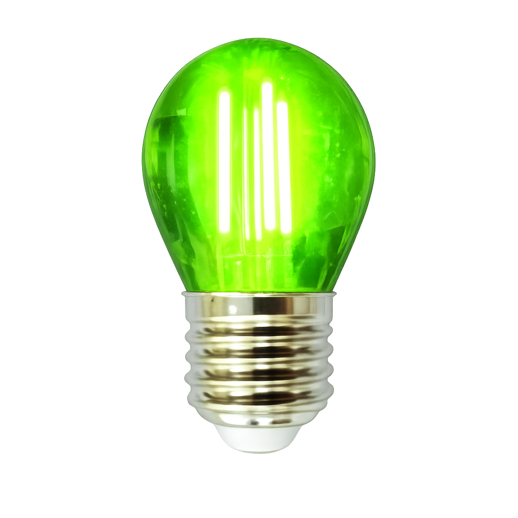 5 pz lampadina led globo g45 universo g45a-tv e27 4w luce verde - dettaglio 2