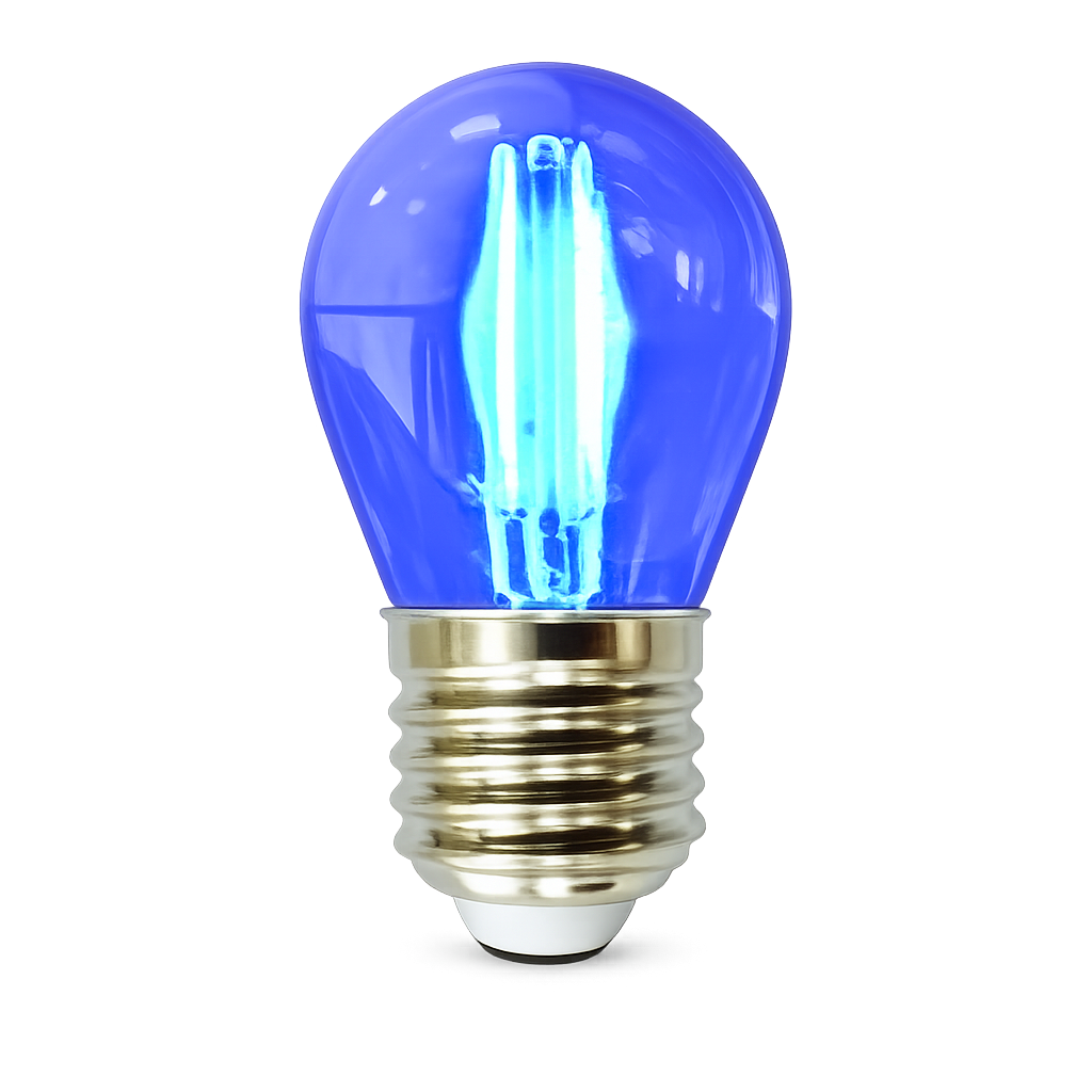 lampadina led universo g45a-tb e27 4w luce blu a filamento - dettaglio 2