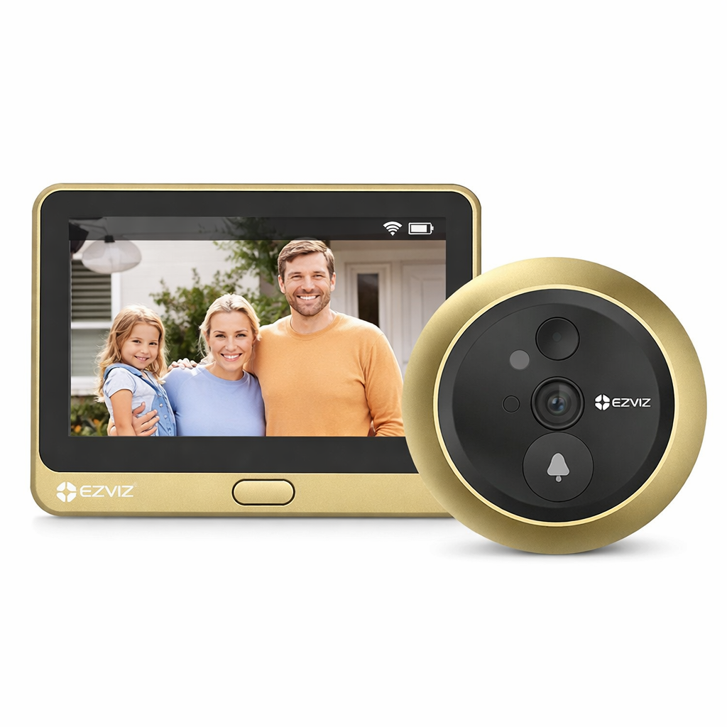 spioncino digitale ezviz cs-ep4 gold 4k con monitor touch da 5,5 pollici