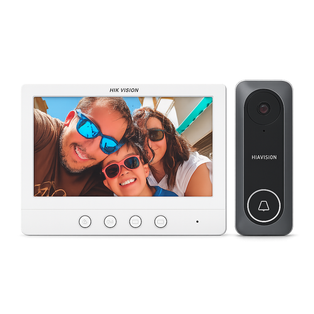 kit videocitofono 4 fili hikvision ds-kis212 hd tvi con monitor 7 pollici