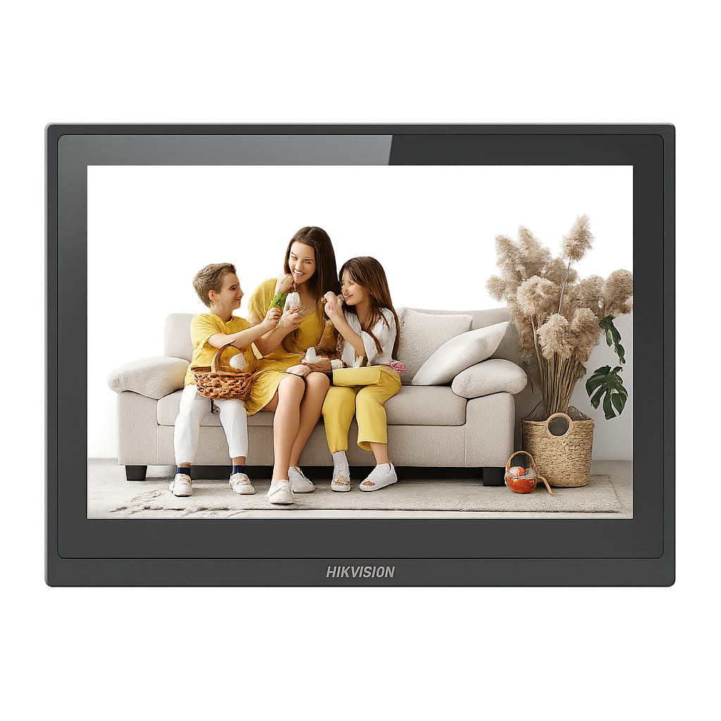 monitor videocitofono ip hikvision ds-kh6351-te1 touch 7 pollici con cornice metallica