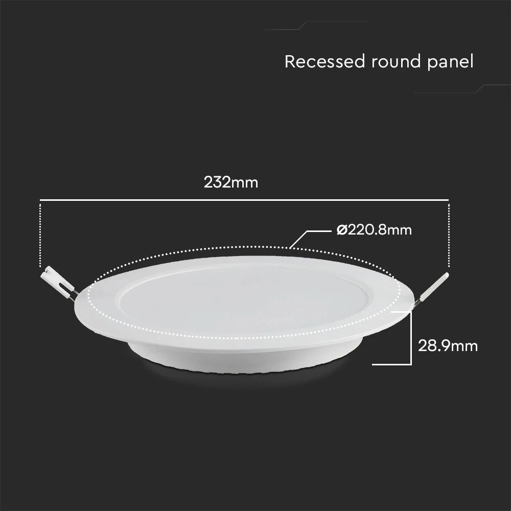 mini pannello led v-tac vt-61018rd-s 18w da incasso rotondo 4000k - dettaglio 2