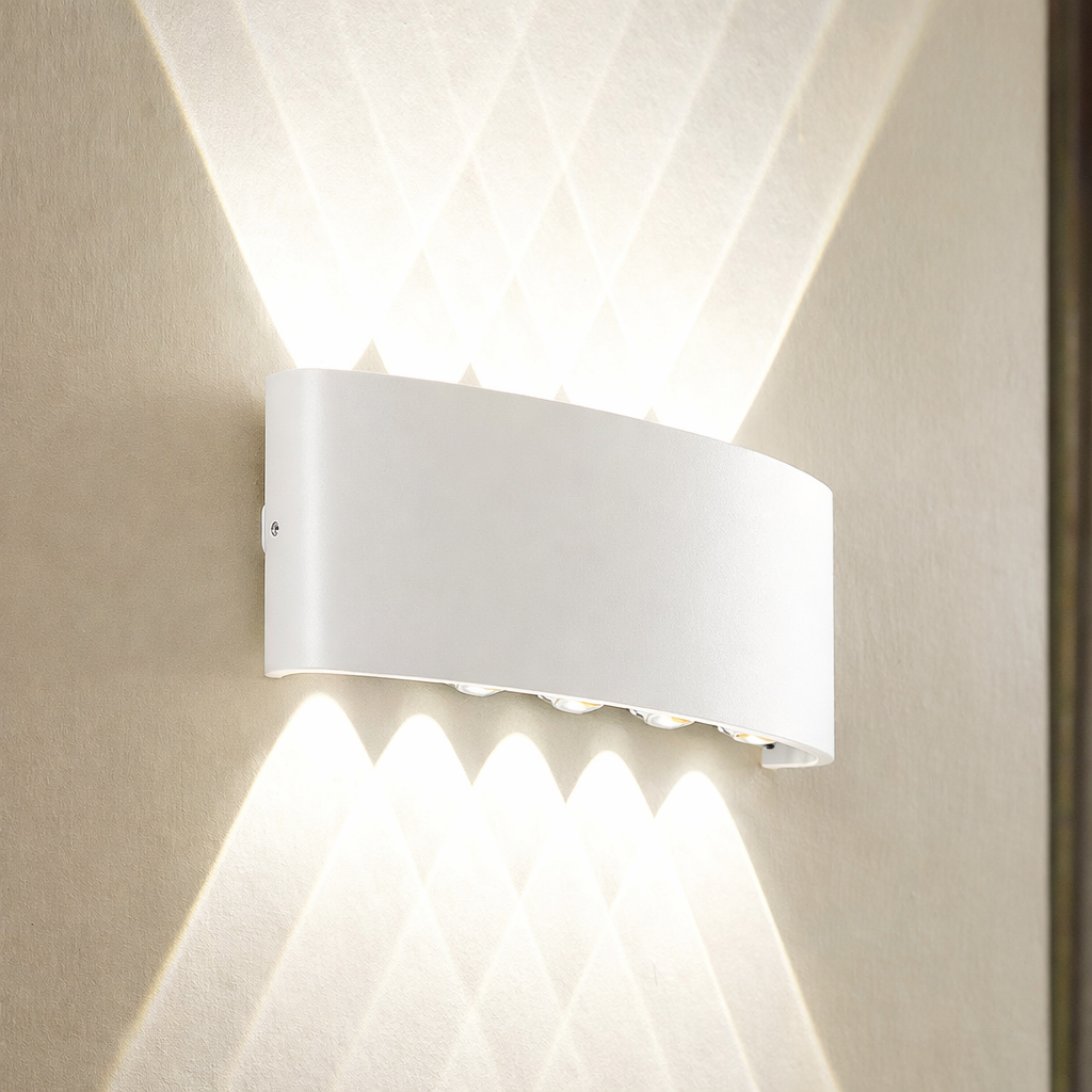 applique da esterno grifi 3 colori curv-20-b led 20w bianca cct selezionabile