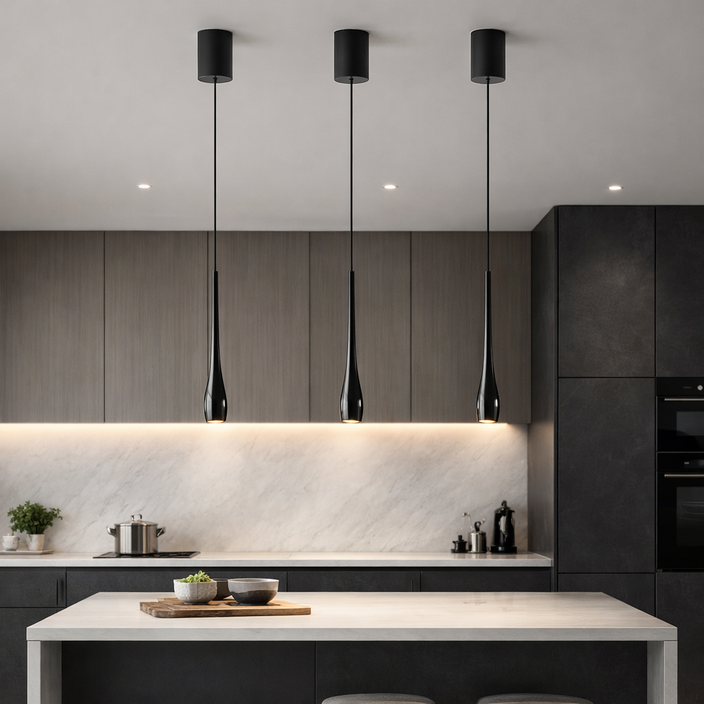 lampadario a sospensione led grifi 3 colori lp028 6w cct nero
