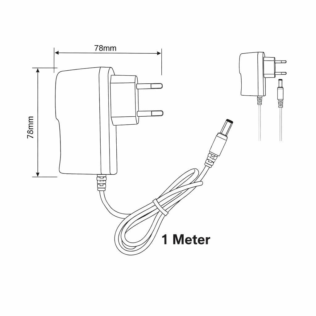 alimentatore switching grifi db-1a 12v 1a bianco - dettaglio 2