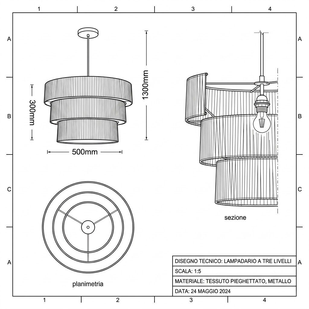lampadario a sospensione universo lp-57 e27 in ferro e corda di carta - dettaglio 2